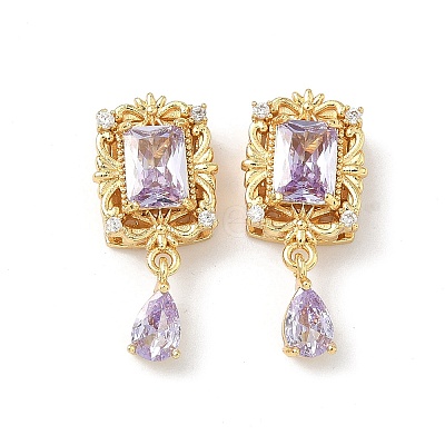 Brass Micro Pave Cubic Zirconia Beads KK-Z139-03G-1