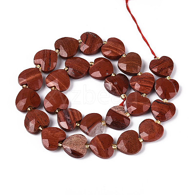 Natural Red Jasper Beads Strands G-P592-B17-01-1
