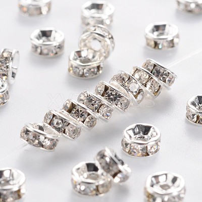 Brass Grade A Rhinestone Spacer Beads RSB035NF-01-1