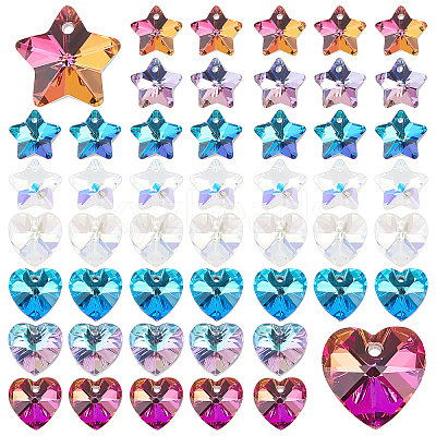 80Pcs 8 Style Electroplate Glass Charms GLAA-PH0001-81-1