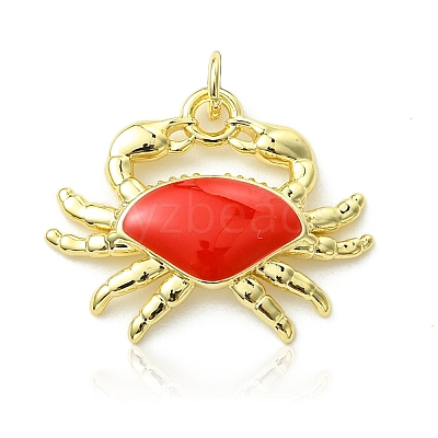 Brass Enamel Pendants KK-C143-54B-G-1