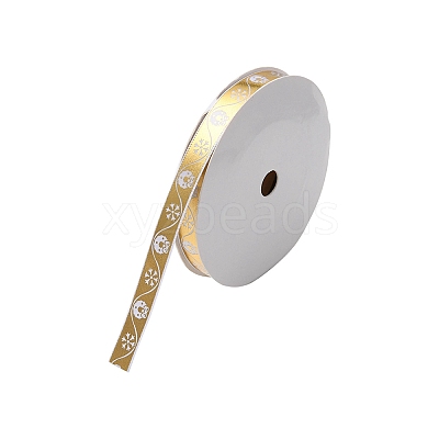 Flat Christmas Theme Polyester Satin Ribbon OCOR-YWC0001-01B-02-1
