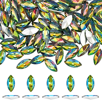 100Pcs Glass Rhinestone Cabochons RGLA-FG0001-25A-1