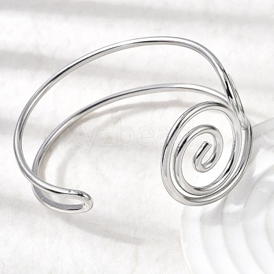 304 Stainless Steel Cuff Bangles for Women BJEW-Z150-02P-02-1