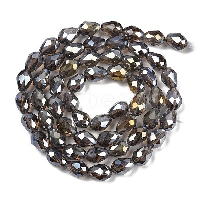 Transparent Electroplate Glass Beads Strands EGLA-N013-T6mm-B27-1