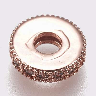 Brass Micro Pave Cubic Zirconia Bead Spacers LS-ZIRC-K074-11B-01RG-1