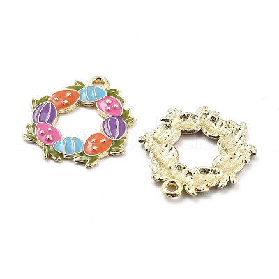 Easter Alloy Enamel Pendants X-ENAM-E360-01G-04-1