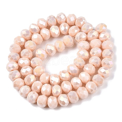 Electroplate Glass Beads Strands X-EGLA-A044-P8mm-B05-1
