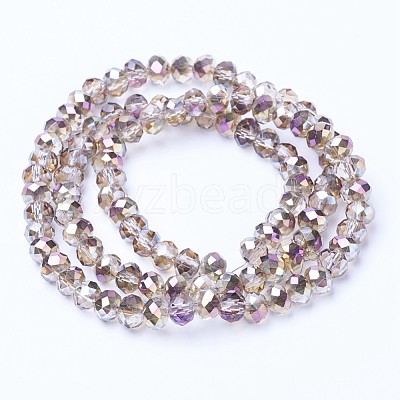 Electroplate Transparent Glass Beads Strands EGLA-A034-T4mm-Z02-1