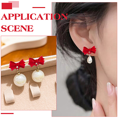 40Pcs Alloy Bowknot Stud Earring Findings EJEW-ME0001-23B-1