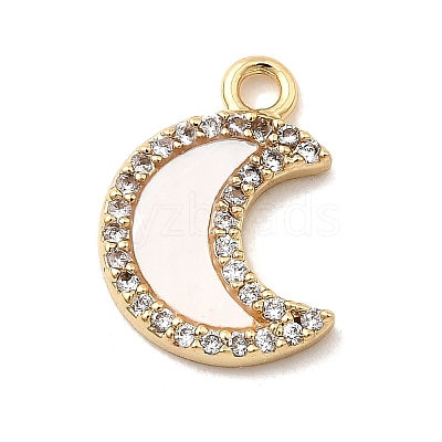 Brass Micro Pave Cubic Zirconia Charms KK-H089-07B-G-1