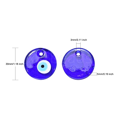 Handmade Lampwork Evil Eye Pendants X-LAMP-E106-02A-1