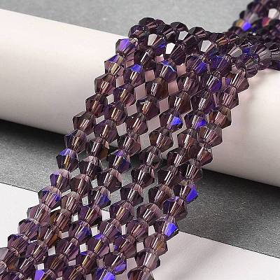 Transparent Electroplate Glass Beads Strands EGLA-A039-T3mm-L04-1