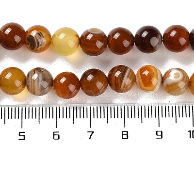 Natural Striped Agate/Banded Agate Beads Strands G-Z060-A01-B09-1