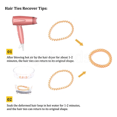 Plastic Telephone Cord Elastic Hair Ties OHAR-Q044-17-1