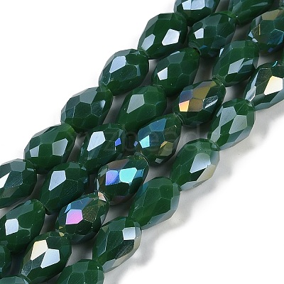 Opaque Solid Color Electroplate Glass Beads Strands LS-EGLA-N013-P6mm-B04-1