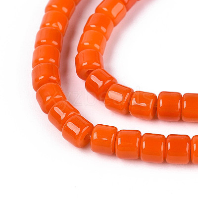 Opaque Solid Color Glass Beads Strands GLAA-N065-4x4mm-C03-1