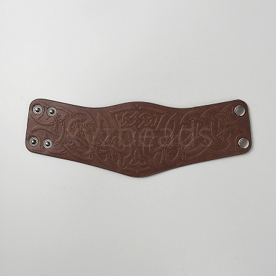 Imitation Leather Witch Knot Cord Bracelet with Alloy Buckles BJEW-WH0020-63B-01-1