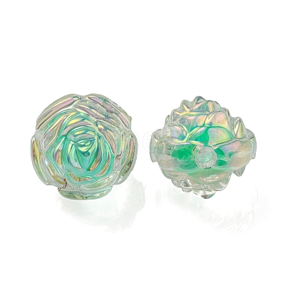 UV Plating Rainbow Iridescent Acrylic Beads OACR-P010-20E-1