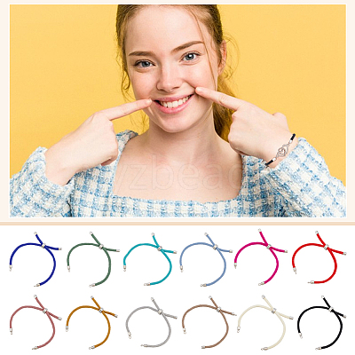 12Pcs 12 Colors Nylon Twisted Cord Bracelet Making Sets MAK-UN0001-58B-1