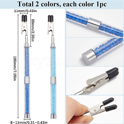 2Pcs Iron and PVC and Acrylic Alligator Memo Clips FIND-SC0011-25B-1