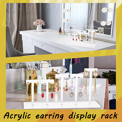 Detachable Acrylic 5 T-Bar Earrings Display Risers EDIS-FG0001-54-1
