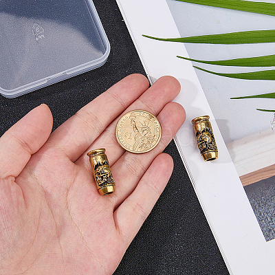 2Pcs Brass Beads KK-DC0004-93AB-1