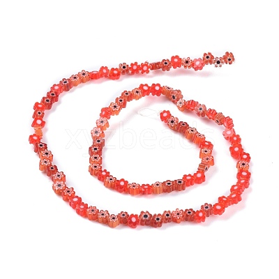 Handmade Millefiori Glass Bead Strands X-LAMP-J035-4mm-07-1