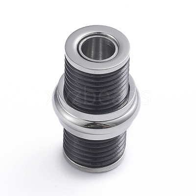 Retro 304 Stainless Steel Magnetic Clasps with Glue-in Ends STAS-L243-034BP-1