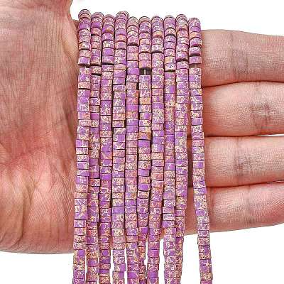 Dyed Synthetic Imperial Jasper Beads Strands G-Z089-A03-D-1