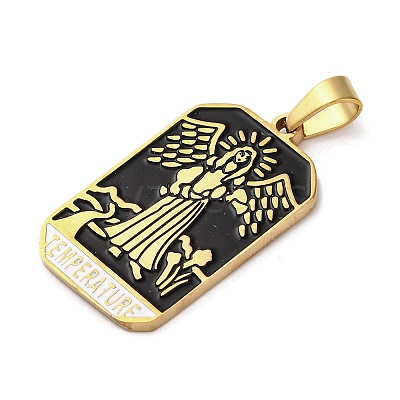 Ion Plating(IP) 304 Stainless Steel Enamel Pendants STAS-Q003-01G-014-1