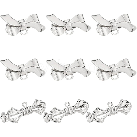 20Pcs 2 Size Bowknot Brass Brooches Findings KK-BC0008-22-1