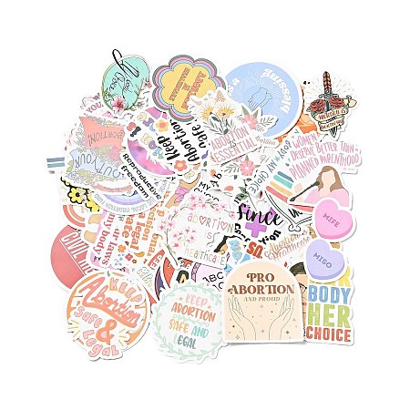 50Pcs 50 Styles Maintain Feminist Graffiti  Paper Stickers Set DIY-B059-01-1