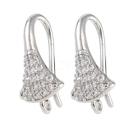 Brass Micro Pave Cubic Zirconia Earring Hooks KK-U008-16P-1