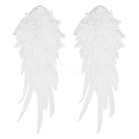 Wing Pattern Polyester Embroidered Lace Appliques DIY-WH0530-95-1