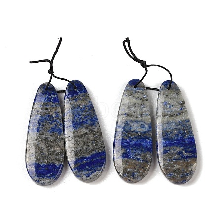 2Pcs Natural Lapis Lazuli Pendants G-A228-02H-1