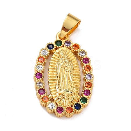 Brass Micro Pave Colorful Cubic Zirconia Pendants ZIRC-A021-41G-1