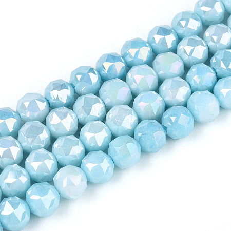 Anti-Tarnish Electroplate Glass Beads Strands GLAA-N010-6mm-05-1