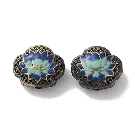 Brass Enamel Beads KK-M284-16AB-1