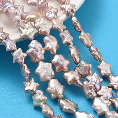 Natural Baroque Keshi Pearl Beads Strands PEAR-P064-04B-01B-1