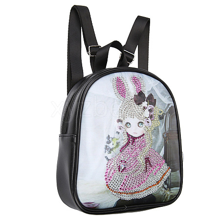 Girl Pattern DIY Diamond Painting Backpack Kits DIAM-PW0010-59B-1