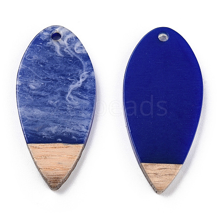 Opaque Resin & Walnut Wood Pendants RESI-T035-27-B01-1