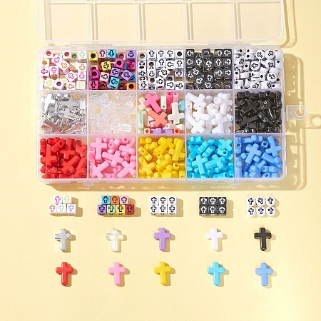 15 Style Transparent & Opaque & Plating Acrylic Beads OACR-FS0001-13-1