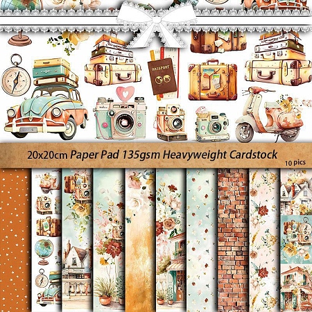 10Pcs 10 Styles Scrapbook Paper Pad PW-WGA39C1-01-1