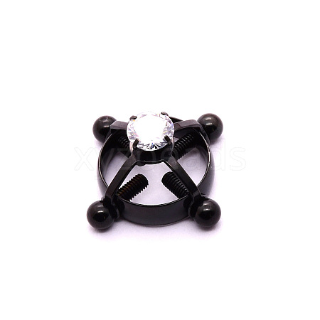 304 Stainless Steel Crystal Rhinestone Clip on Nipple Rings WGE16BD-02-1