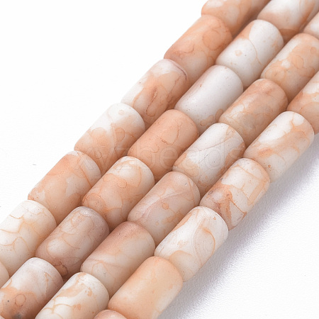 Opaque Baking Painted Crackle Glass Beads Strands FGLA-T004-01E-1