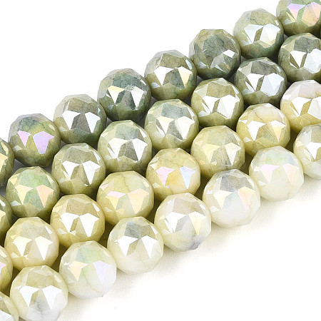 Anti-Tarnish Electroplate Glass Beads Strands GLAA-N010-10mm-12-1