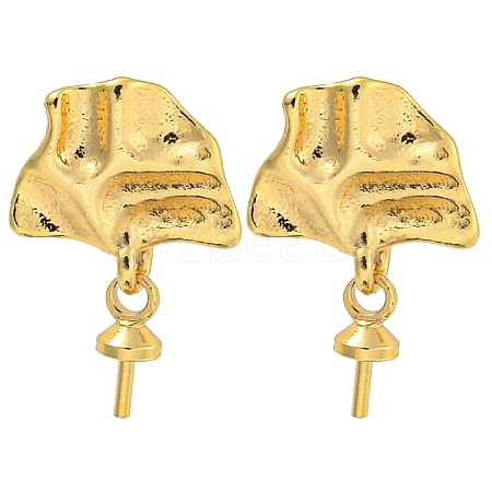 Rack Plating Brass Studs Earrings Finding KK-T072-04G-1