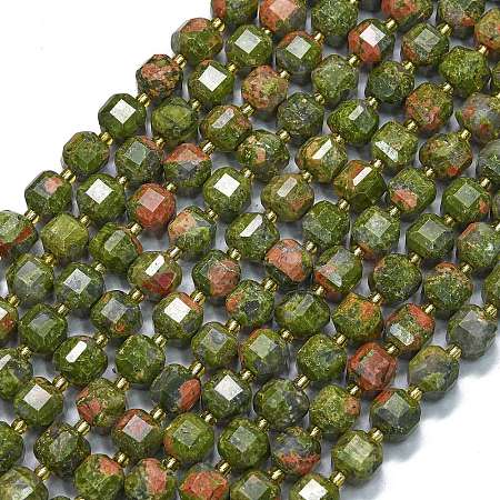 Natural Unakite Beads Strands G-K389-A58-01-1