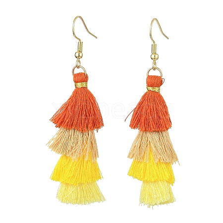 Colorful Tassel Pendants Dangle Earrings for Women EJEW-JE06111-1